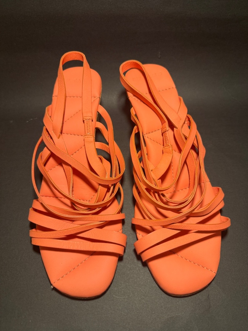 Women's Strappy Orange Slingback Sandals